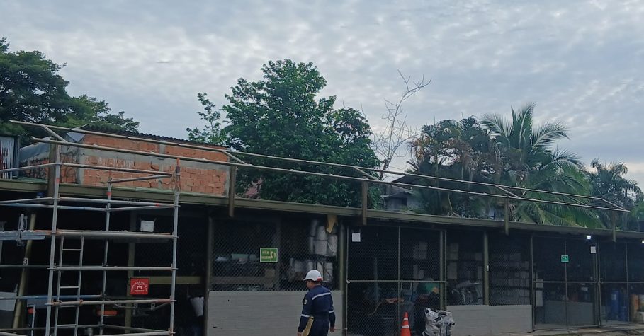 Antes · montaje de la estructura